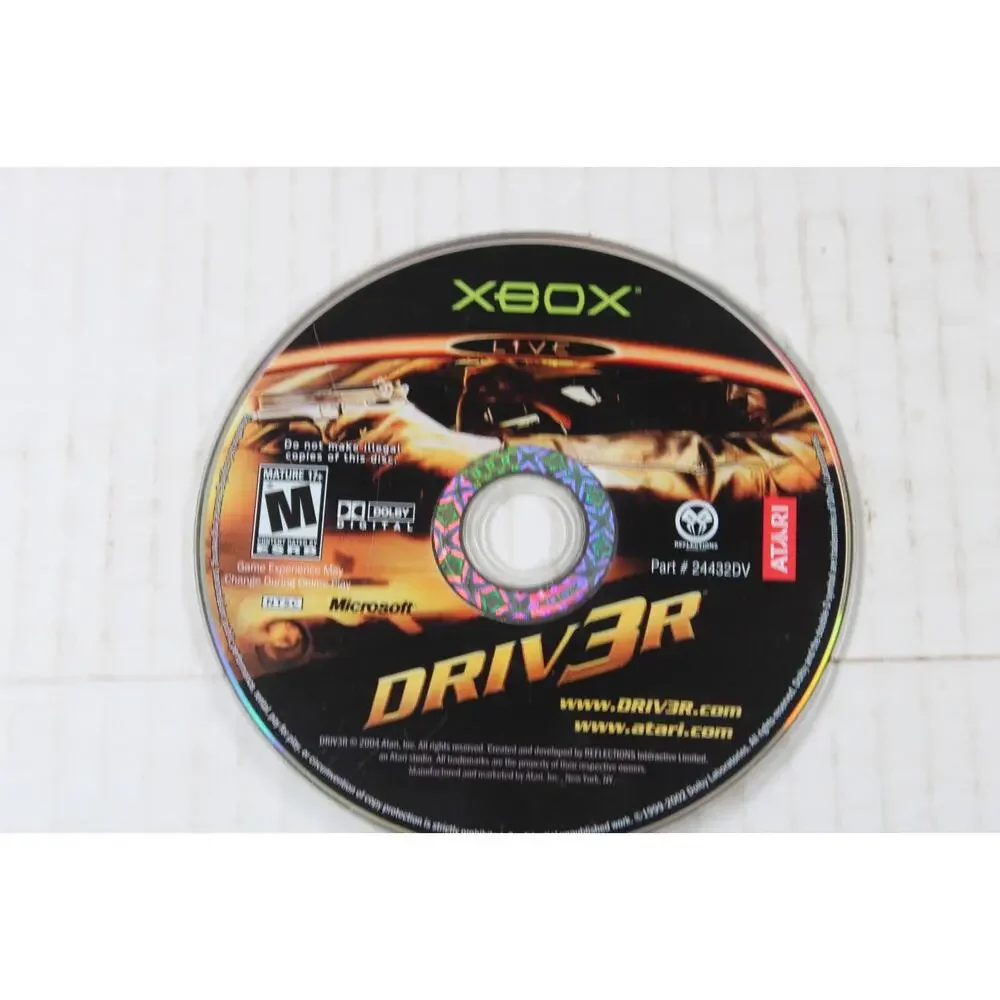 Driv3r - Driver 3 (Microsoft Xbox, 2004) Authentic, disc only, tested